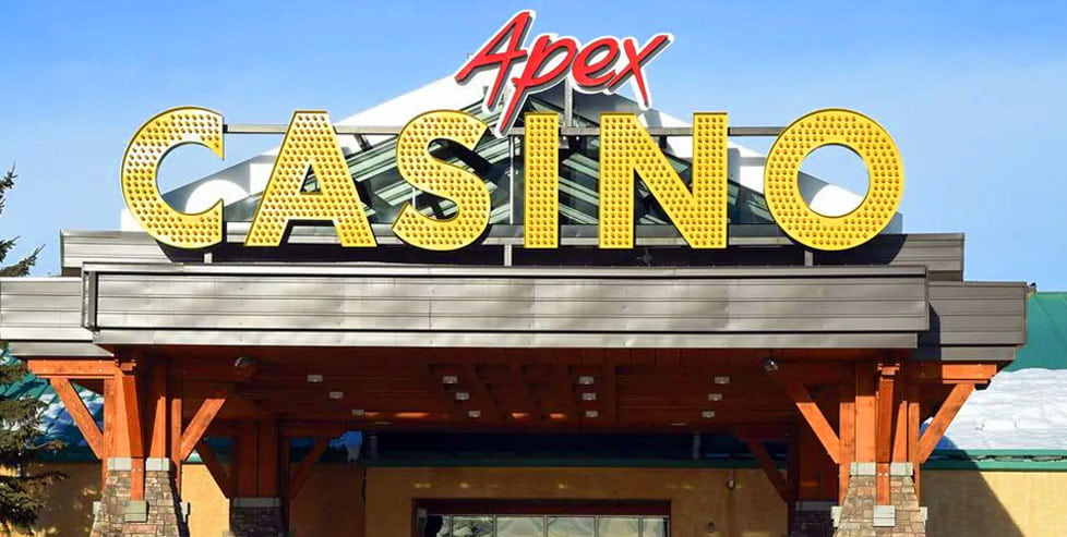 Apex Casino sign above the front door