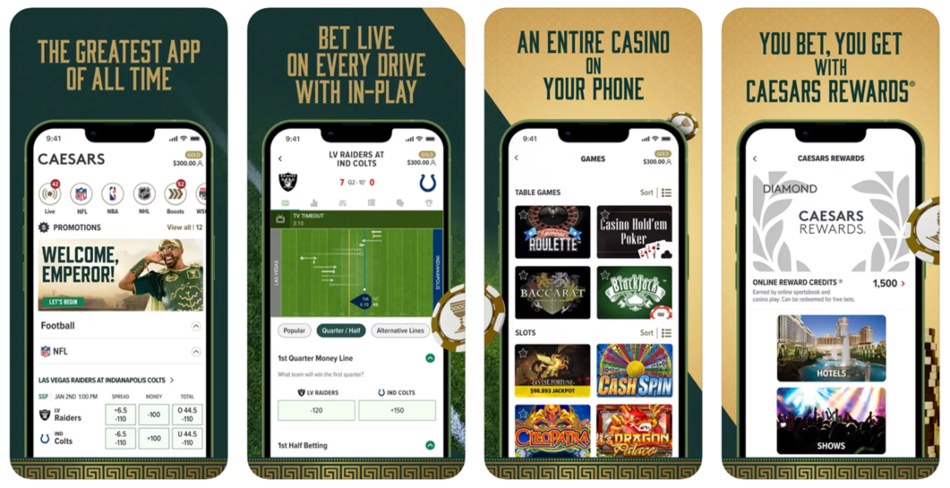 ceasars casino mobile screen
